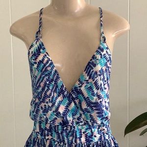 Aqua Women's Dress Spaghetti Strap Shades of Blue Size Medium